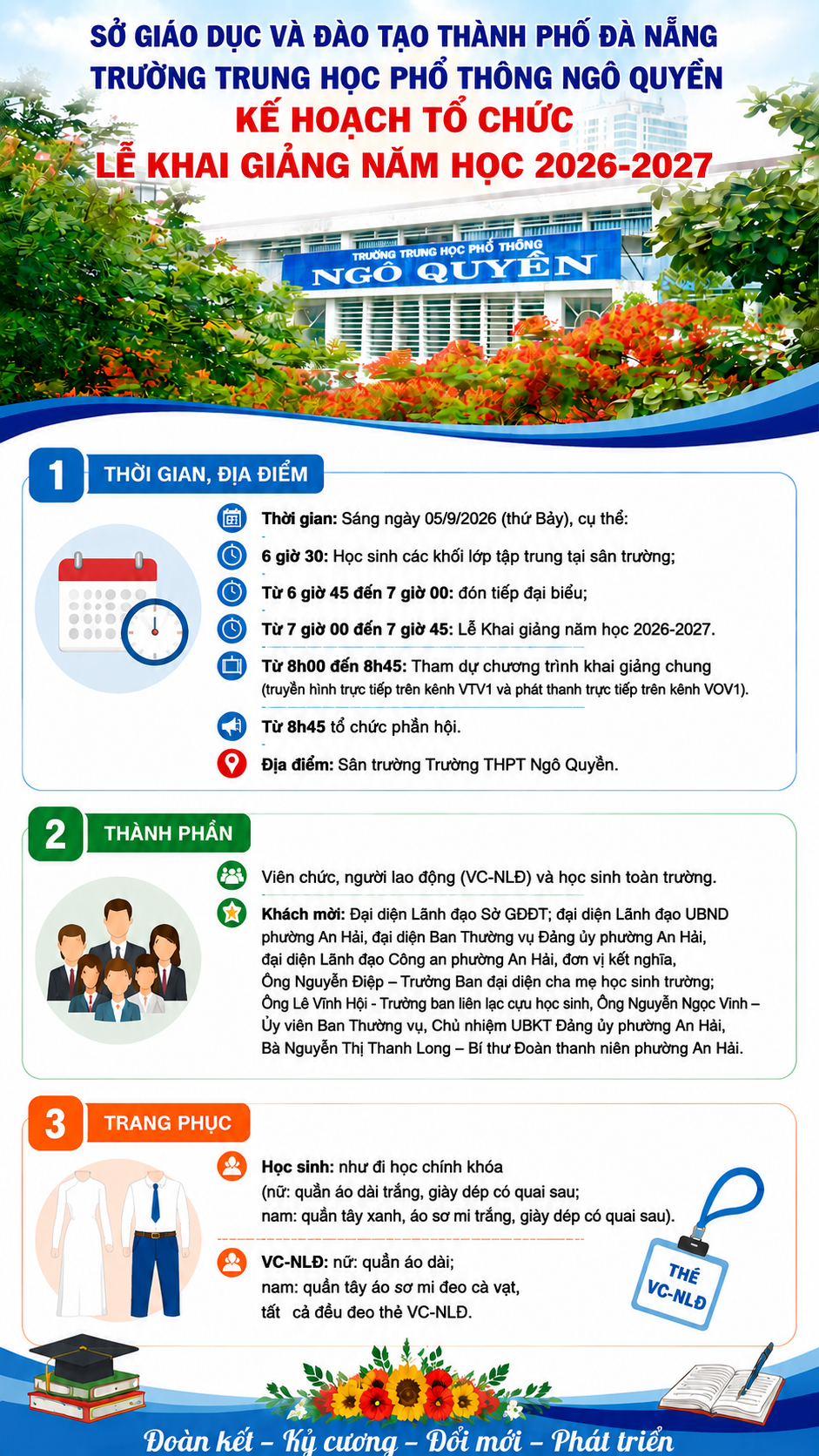 KẾ HOẠCH TỔ CHỨC LỄ KHAI GIẢNG NĂM HỌC 2026-2027